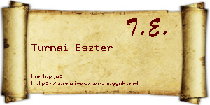 Turnai Eszter névjegykártya